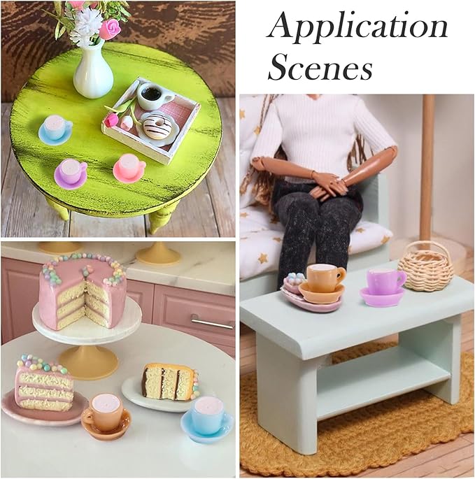 Cheriswelry 30Pcs Mini Resin Coffee Cups Imitation Food Drink Miniature Ornaments Kitchen Dollhouse Accessories 13.5x20.5mm for Micro Landscape Play Party Garden Decoration