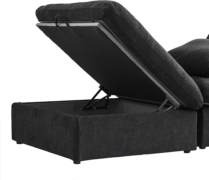 JACH 160" Cloud Sectional Sofa, Modern Overzised Down Filled Comfy Couch, 8 Seater Convertible Modular Cloud Couch for Living Room, Deep Seat Couches, Sofa Covers Removable, Ottomans with Storage