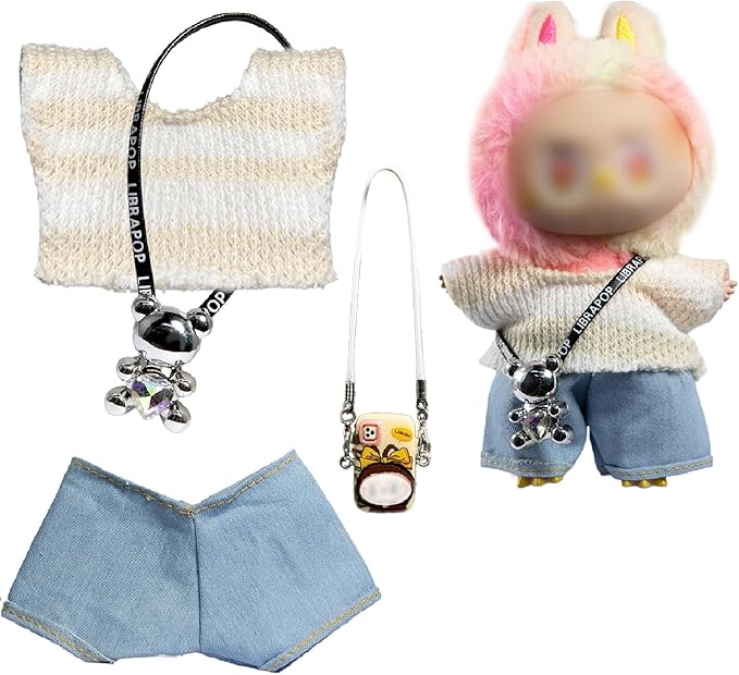 Clothes for LABUBU Doll (NO Doll),Outfit for LABUBU,Clothes Set for LABUBU Dress Up,Accessories for LABUBU (J)