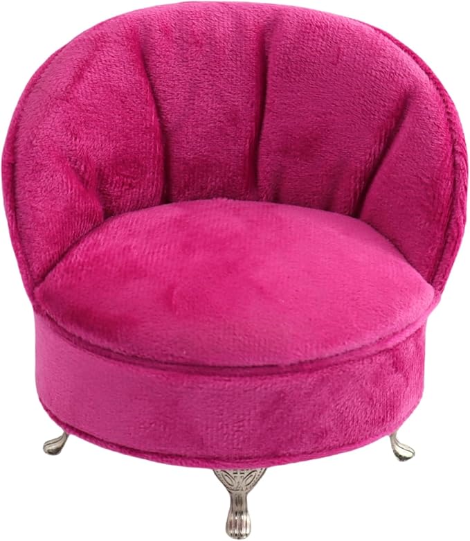 CONCISE Elegant Velvet Jewelry Organizer Box with Hidden Storage. Sophisticated Ring, Earring & Trinket Holder for Women's Vanity Display. Unique Adult Home Decor Accent (Sofa Design) - Pink