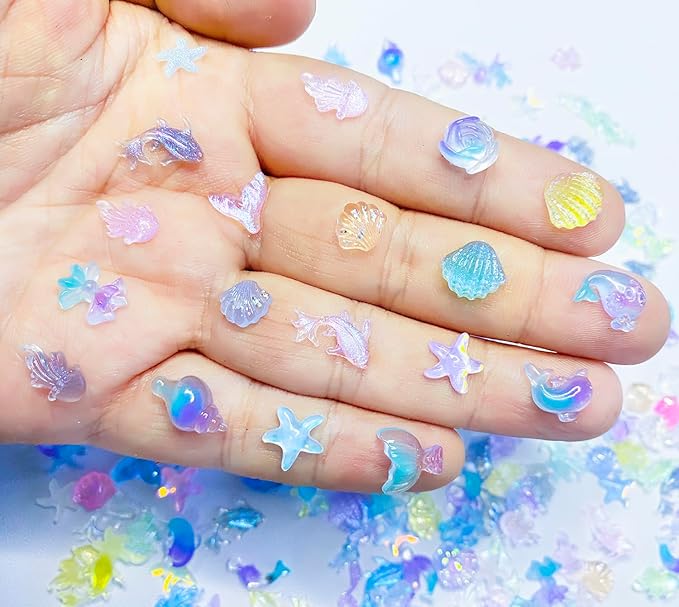 220PCS Mini Ocean Animals Resin Micro Ocean Animals Handicraft Micro Suitable for DIY handicrafts, Fairy Garden Dollhouse Micro Garden Greening Fish Tank