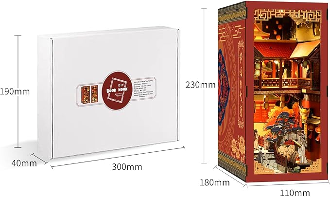 Book Nook Kit - DIY Miniature Dolls House Kit with Furniture and LED Light, 3D Puzzle Wooden Art Bookends, Model Kits for for Adults and Teens (Dream Back to The Tang Dynasty)