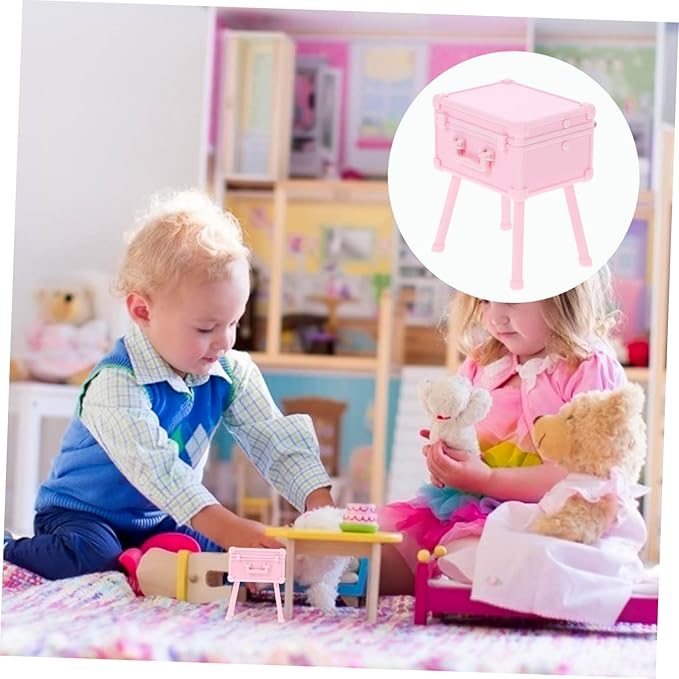 Garneck 1set Makeup Storage Box Model Dollhouse Decor Scale Cosmetics Organizer for Dollhouse Elegant Design Interior Compartments for Miniature Collectors