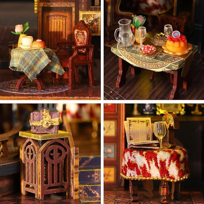 DIY Miniature Dollhouse Kit, Tiny House Kits with Furnitures, Mini House Making Kit to Build for Adults, Hobby Craft Gift for Christmas Day, Castle