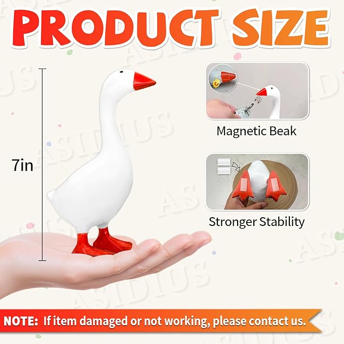 Desk Goose Magnetic Goose Key Holder, Desk Goose 7 Inches Desktop Goose with Upgraded Magnetic Beak, Home Decor Table Decorations for House Warming Gifts (Goose Only)