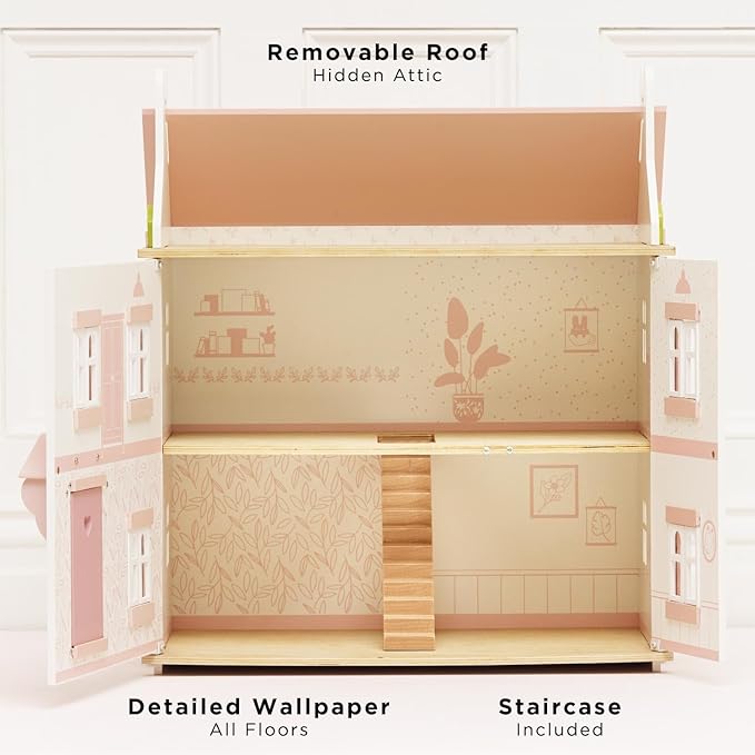 Le Toy Van - Iconic Sophie's Large Wooden Doll House | Dream House Wooden Dolls House Play Set | Great As A Gift | Suitable for Ages 3+