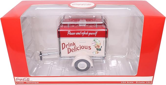 Travel Trailer Cream with Red Top Pause and Refresh Yourself Drink Delicious Coca-Cola 1/24 Diecast Model Car by Motor City Classics