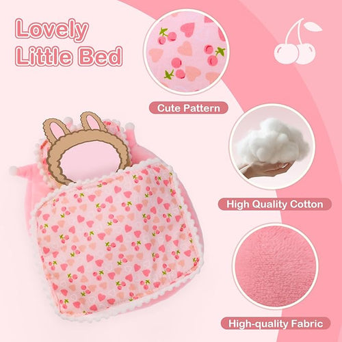 17cm La Booooo Booooo Doll Beds, La Booooo Booooo Furniture, Cherry Pattern Compatible with La Booooo Booooo Dolls