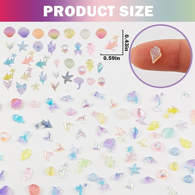 200 Pieces Colorful Tiny Sea Animals Decor for Crafts Dollhouse Miniatures Resin Micro Ocean Decorations for Dollhouse Fairy Garden Micro Landscaping Decoration