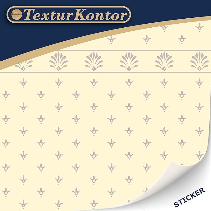 TexturKontor 3 Sheets Self-Adhesive Wallpaper for Dollhouses - 1:12 Scale Antique Classic Victorian Style (Meghan)