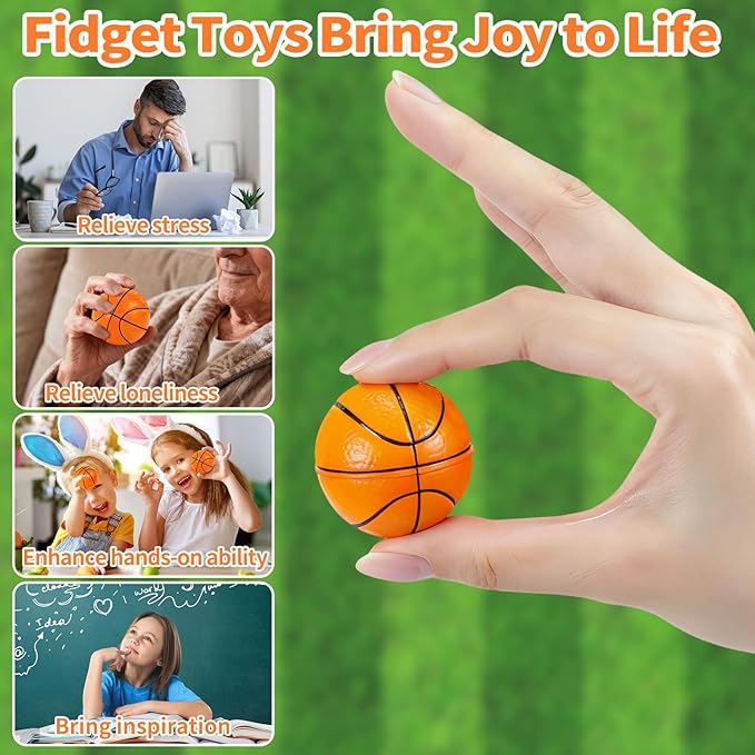 36 Pcs Mini Foam Basketballs for Kids Adults Party Favors,Small Stress Balls Basketballs Bulk Toys Goodie Bag Stuffers Classroom Prizes Party Decorations