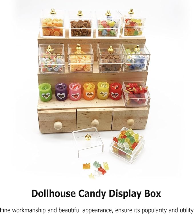 10Pcs Mini Candy Display Boxes Clear Dollhouse Storage Containers with Lids 2.5 Inch Dollhouse Accessories for 1 12 Scale Miniature Candy Display and DIY Decoration