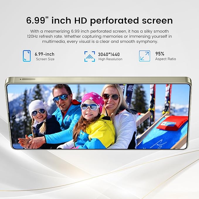 Bnjbmj I25 Ultra Flagship Killer Smartphone - Snapdragon 8 Gen 3, 16GB+512GB, Massive 6.99" FHD+ Display, 108MP+68MP Pro Cam, 7000mAh 2-Day Battery, Android 14, Includes Stylus Pen (Yellow)