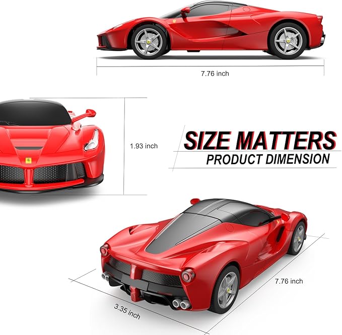 1:24 Scale Remote Control Car for Ferrari, Model RC Cars for LaFerrari with 2.4GHz, Electric Sport Racing Hobby Vehicle Gift for Adults, Kids, Boys, Girls - Red