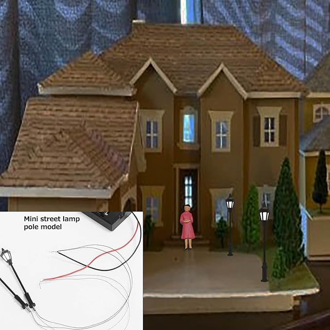 QuarenDen Model Scenery Kit, 47pcs, Painted Figures, Model Train Scenery, Miniature Trees, Model Trees, Model Grass Mat for Miniature Scene Landscape
