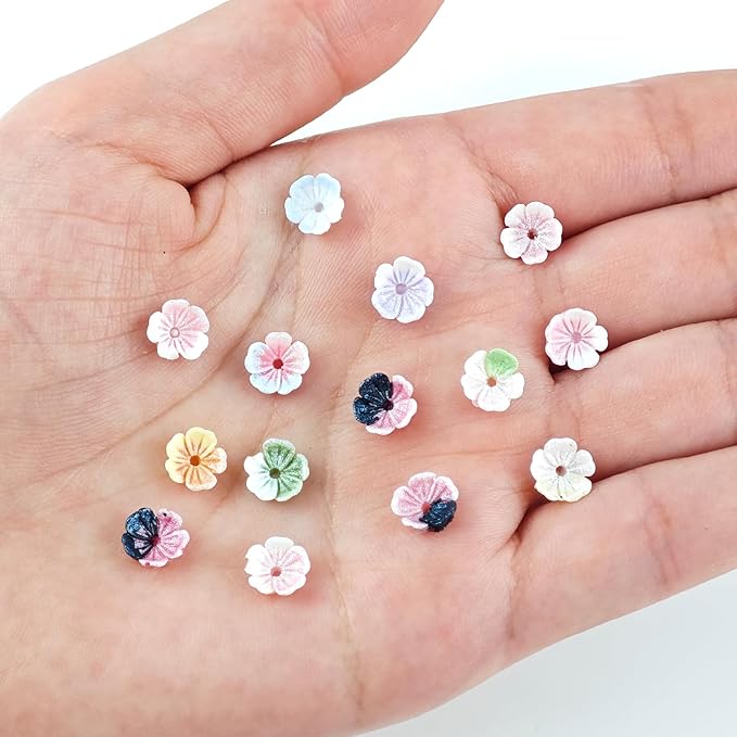 200 Pieces Tiny Cherry Blossom Decor for Dollhouse Mini Resin Decor for Crafts Tiny Things for Fairy Garden Micro Landscaping Decoration