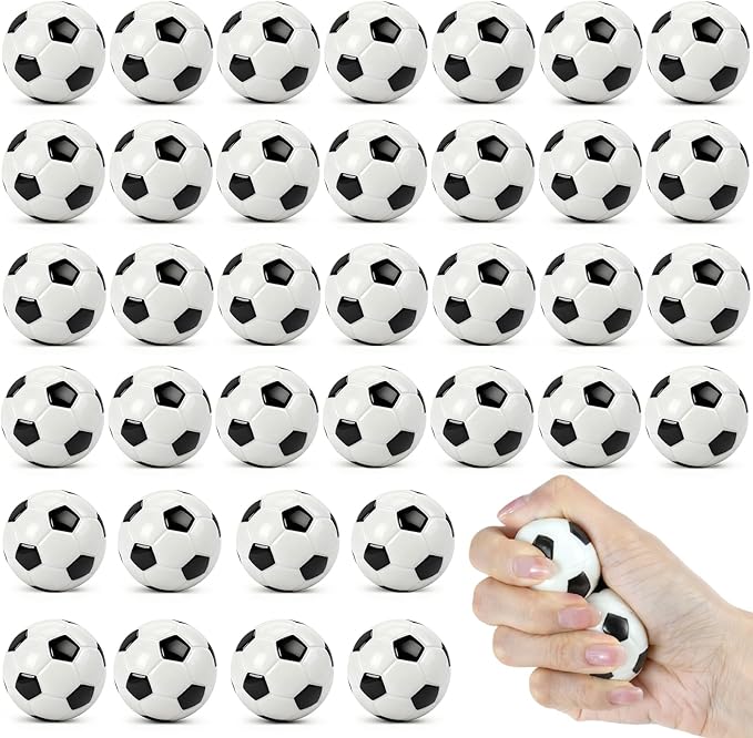 36 Pcs Mini Foam Soccer Balls for Kids Adults Party Favors,Small Stress Balls Soccer Balls Bulk Toys Goodie Bag Stuffers Classroom Prizes Party Decorations
