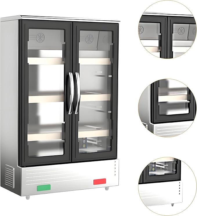 Miniature Can Open Door Refrigerator Model – 1:12 Scale Creative Kitchen Appliance, DIY Micro Scene Refrigerator for Dollhouse Furniture, Life Scene Display, Collector & Craft Enthusiast Décor (B)