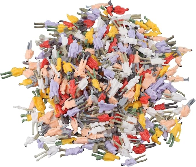 300Pcs Small 1: 87 Ho Scale Tiny People Figurines Miniature For Park Street Scenes Sitting Standing Architectural Painted Figures
