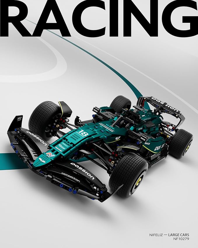 Nifeliz AM24 Formula 1 Racing Car Building Set, 1:8 Scale Collectible Set for Adults, Authentically Detailed Build and Display Model for Home or Office Décor (2351PCS, NF10279)