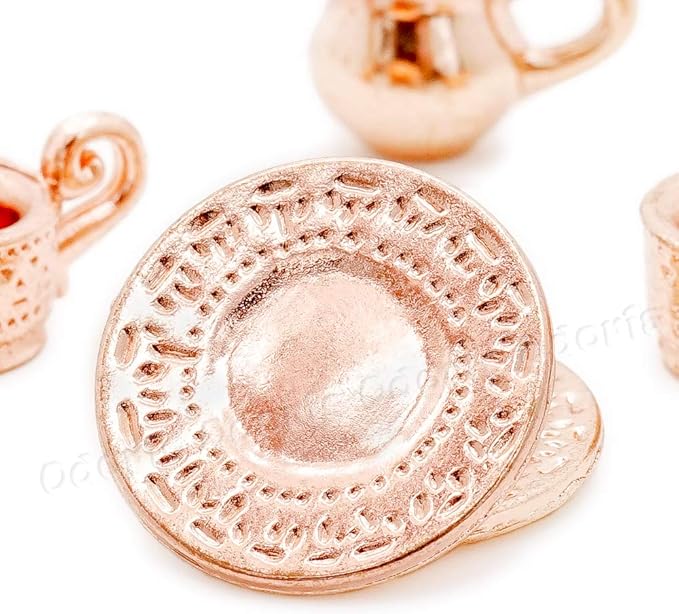 Odoria 1/12 Miniature Tea Set 8Pcs Dollhouse Decoration Accessories, Copper