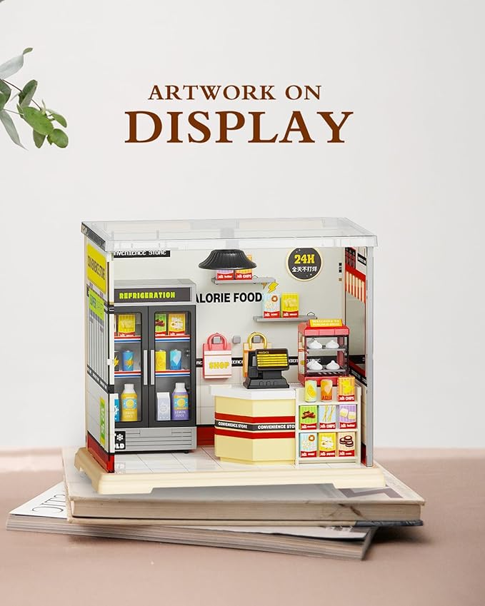 DIY Miniature House Kit, Dollhouse Kit, Miniature Kit, DIY Mini House Building Kit for Adult Teen, Plastic Tiny House Making Kit, Best Craft Hobbies Gift, Convenience Store