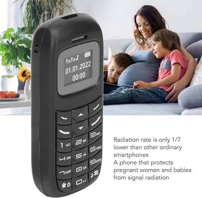 GOWENIC BM70 Mini Smartphone, 2G Unlocked Small Mobile Phone with 0.66 Inch Screen Dual SIM Card Dual Standby, Bluetooth Music Player, Backup Phone Low Radiation (Black)