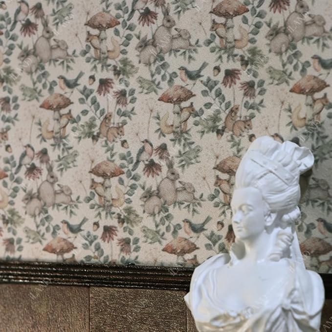 iLAND Originality Dollhouse Wallpaper 39 * 15.7 inch, Dollhouse Accessories on 1:12 Scale or 1:6 Scale (Forest Whisper)