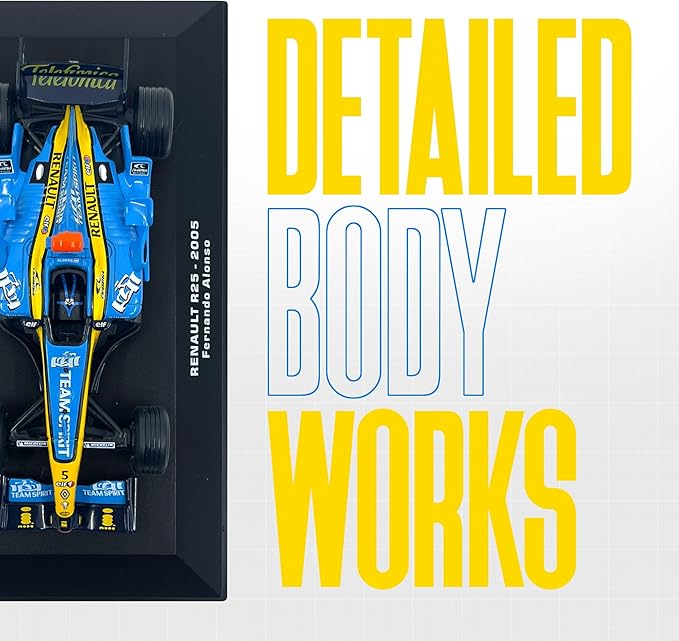 1:43 F1 Team R25-2005 Collection Formula 1 Race 5# Model Inspired by Fernando Alonso Diecast Collectible Model