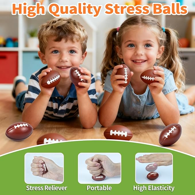 36 Pcs Mini Foam Footballs for Kids Adults Party Favors,Small Stress Balls Footballs Bulk Toys Goodie Bag Stuffers Classroom Prizes Party Decorations