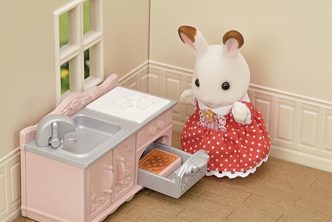 Calico Critters Red Roof Cozy Cottage Dollhouse Playset with Figure, Furniture and Accessories
