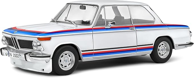 BMW 2002 Tii Turbo Evocation White – 1:18 Diecast Model by Solido – Classic Motorsport-Inspired Collectible
