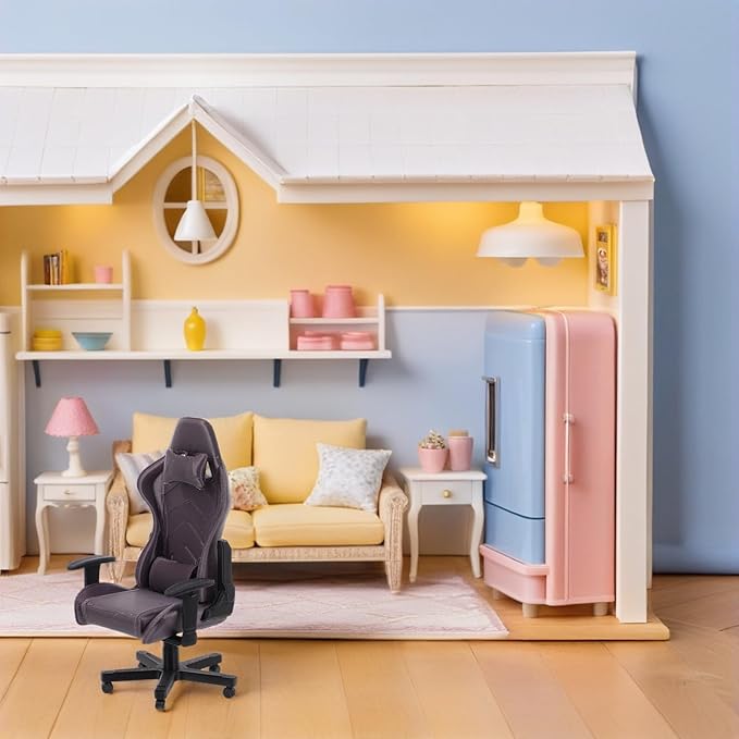 SUPVOX Miniature Gaming Chair Model, Realistic Tiny Computer Chair for Dollhouse Furniture, Office Desk Decor and Collector Display