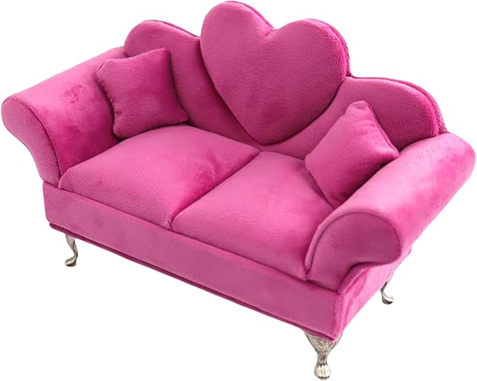 CONCISE Adult Dollhouse Furniture 1/6 1/12 Scale Miniature Velvet Sofa Hidden Jewelry Box for Women 14+ Collectors Ring Earring Necklace Bracelet Trinket Keepsake Storage Diorama Model Kit Display