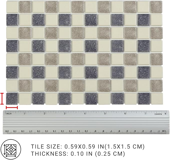 150 pcs, Dollhouse Flooring, 1:12 Scale Doll House Tiles, Miniature Checkerboard Floor, REDUCIO! (Classic)