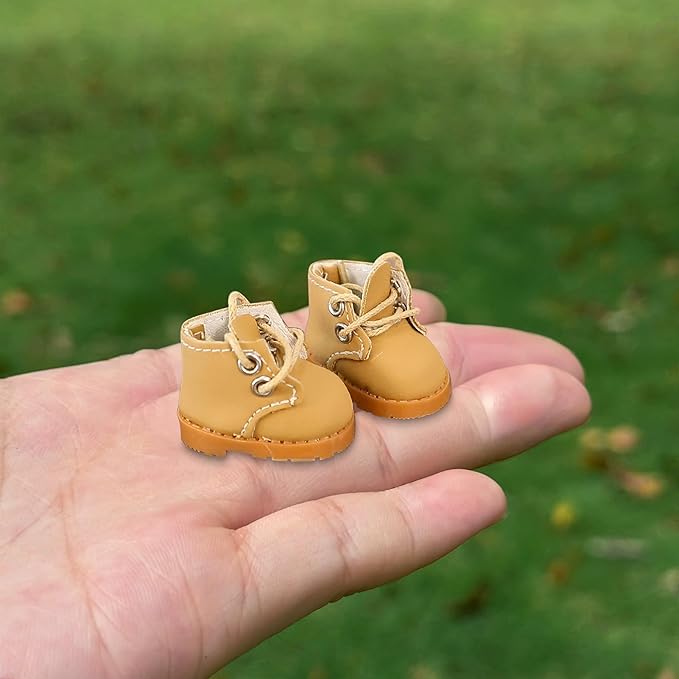 Compatible with Labubu Doll Shoes for 17cm Doll,Shoes Used for Labubu Accessories(GB-Brown)