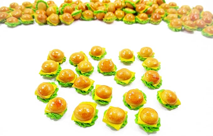 10 Cheeseburger Bakery Dolls House Miniatures Food 3590