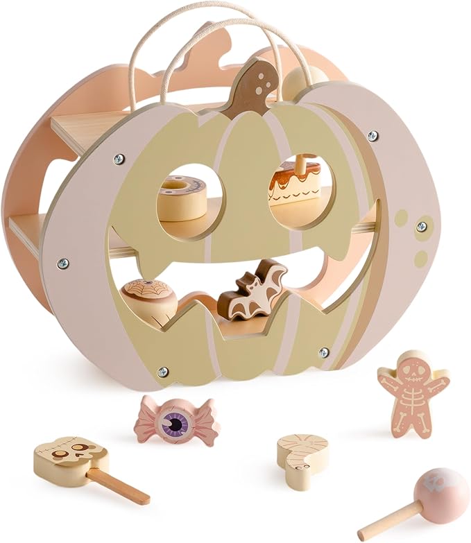 ROBOTIME Toy Food – Play Food Sets for Kids Kitchen, Pretend Food Play Kitchen Accessories, Play Kitchen Food Candy Playset with Carry Rope & Candy Rack