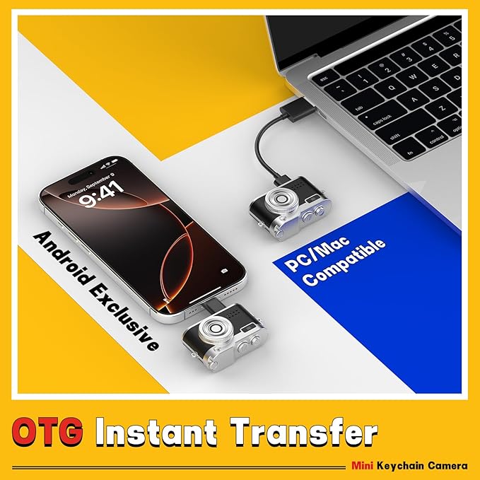 Mini Keychain Camera, 1080P & 2MP Retro Aesthetic, 32GB Memory, Pocket-Sized Vintage Camera, Christmas Birthday Gift for Friends