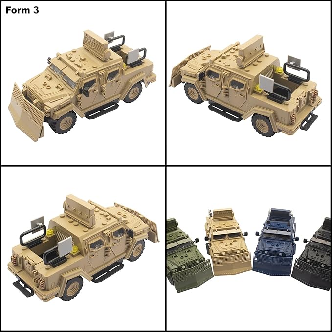 Military Vehicle Building Toy, Armored Vehicle Building Block Toy, Army Battle Brick, Military Car Model Toys for Age 6 7 8 9 10 11 12+, Accessories Compatible with Major Mini Figure (Desert Color)