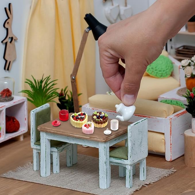 2Pcs Mini Thumb Cake Trays Shape Silicone Molds Tiny Things Epoxy Casting Molds for DIY Micro Resin Dollhouse Kitchen Miniatures Landscape Decor