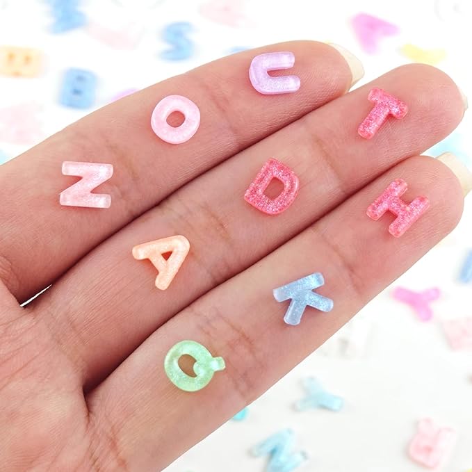 200 Pieces Tiny Letter Decor for Dollhouse Micro Resin Decor for DIY Crafts Mini Things for Fairy Garden Micro Landscaping Decorations