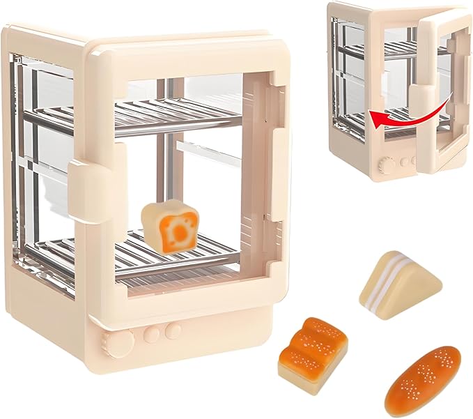 5-Piece Bakery Theme Miniature Set – 1:12 Scale Realistic Bread Box & 4 Mini Loaves – Cute Dollhouse Bakery Accessories for DIY Micro Scenes, Mini Store, Kitchen & Dining Décor & Craft Projects