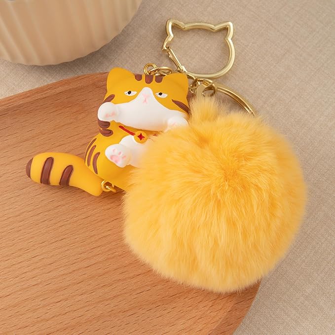Jekvill Cat Keychain bag charms for handbags Cute Keychains for Women Kawaii Cat Backpacks Accessories cat plush keychain