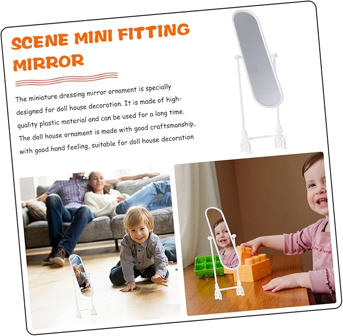 2Sets Miniature Rotating Mirror Decor Doll House Ornaments Realistic Bedroom Accessories for Dollhouse Decoration Present for DIY Enthusiasts
