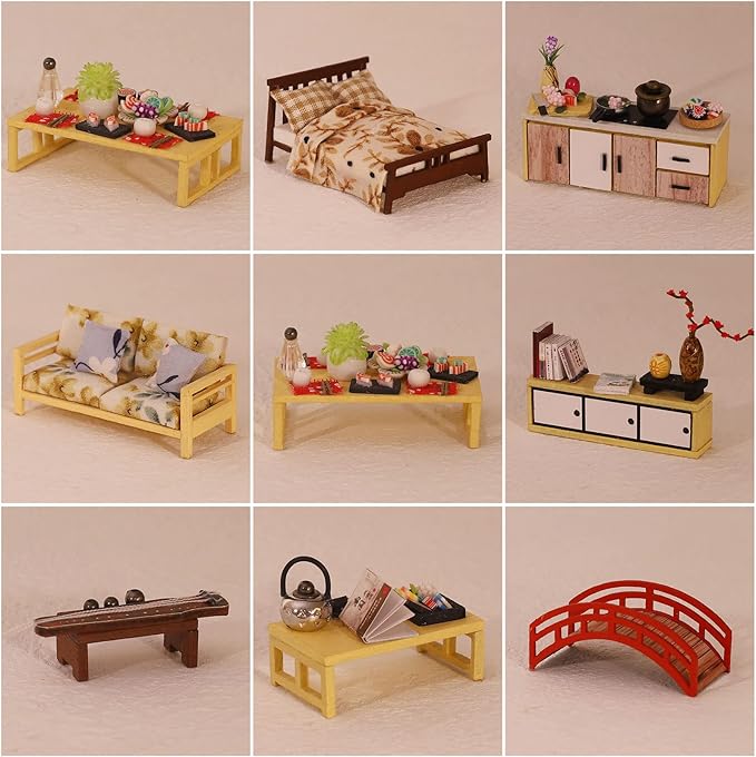 GuDoQi DIY Miniature Dollhouse Kit, Tiny House kit with Furniture, Miniature House Kit 1:24 Scale, Great Handmade Crafts Gift for Birthday Christmas Day, Villa with Courtyard