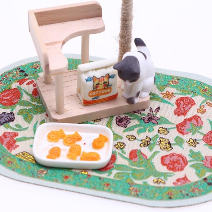 1/12 1/6 Scale Accessories 4pcs Mini Rug Sets for Dollhouse and Decorations,Which Including 4 Colors Miniature Doll House Carpet for Girls Indoors