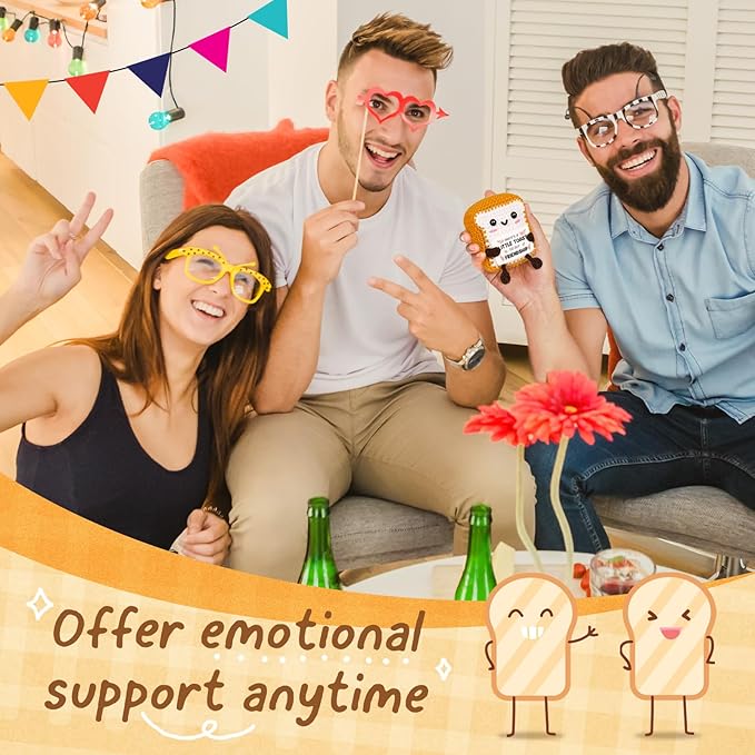 Glydein for Women Men, Cute Funny Birthday Valentines Day Thanksgiving for Best Friend Bestie, Handmade Smile Crochet Toast Gifts for BBF Friendship