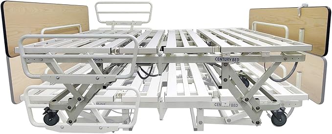 Century Max Bariatric Bed, Long Term Care Bed with Foam Mattress & Half Rail Package (54" W X 80" L) 1000lbs Weight Limit