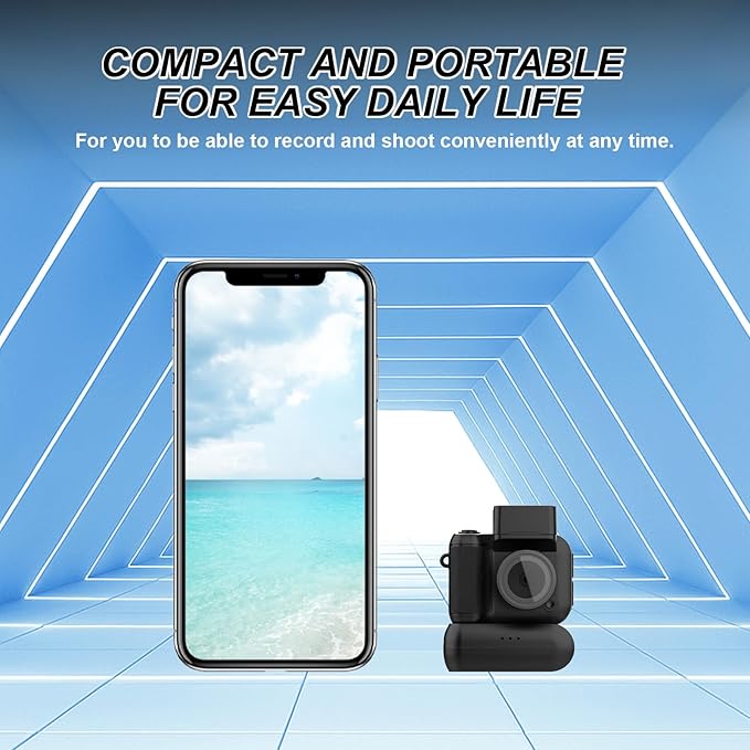 Mini Camera Keychain Mini Retro Camera Cameras Keychain Built-in 32GB Memory Card Best Choice for Travel Vlog Photography Gifts for Girl(Black)
